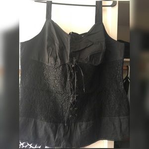 Eyeshadow Black Corset Tank Top Plus Size
